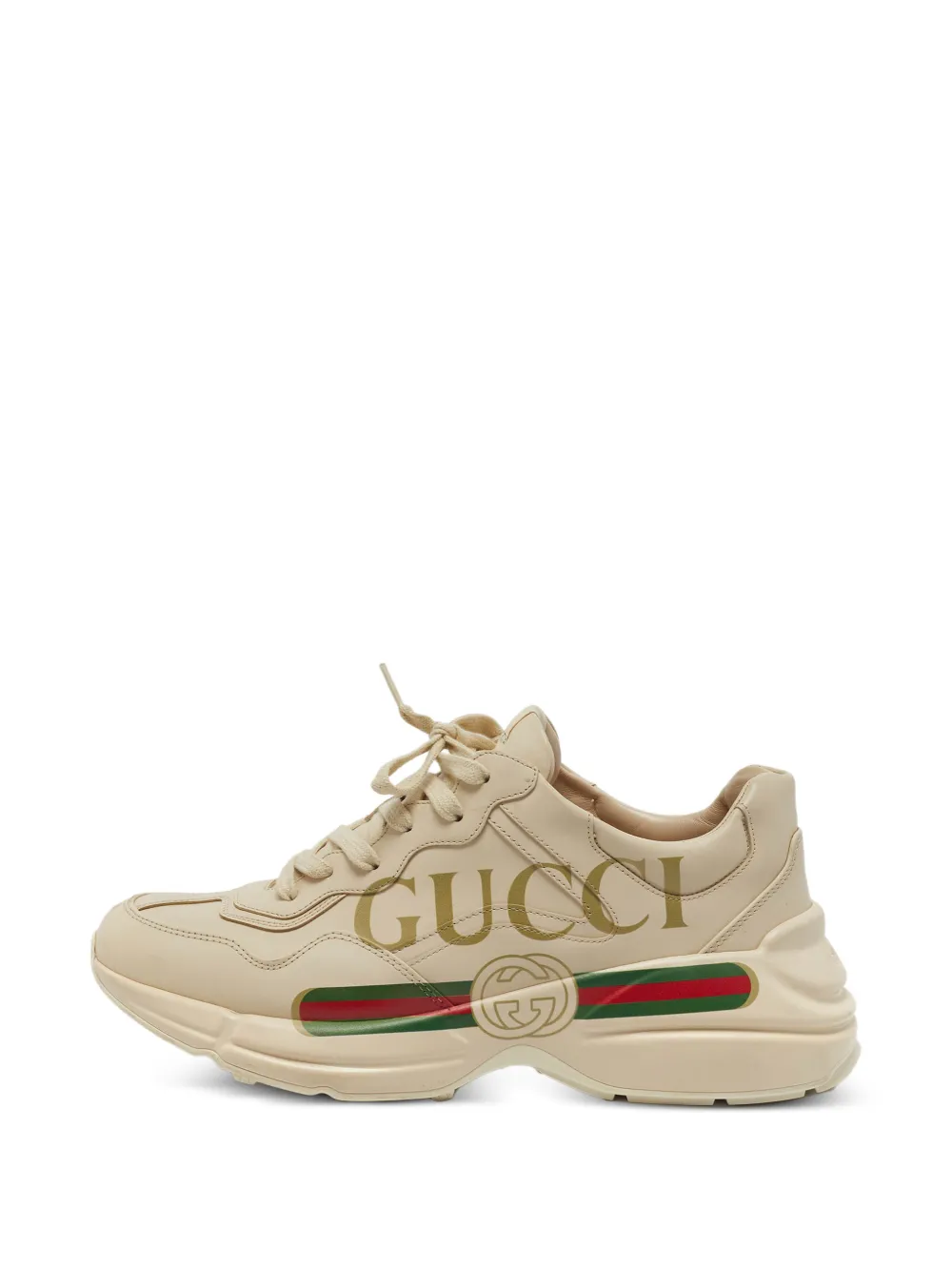 Gucci Pre-Owned Rhyton chunky lace-up sneakers - Toni neutri