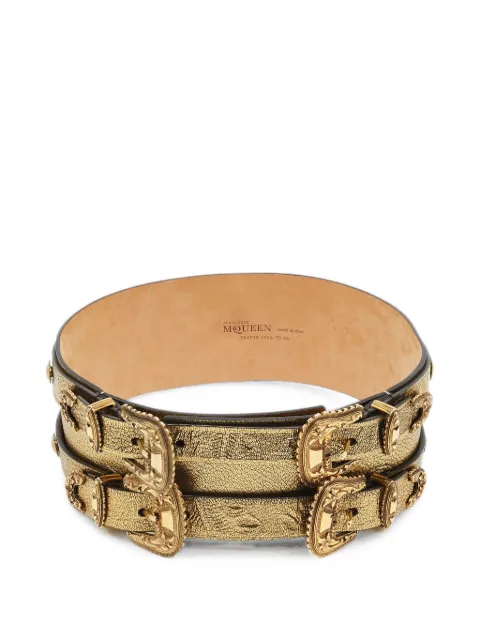 Alexander McQueen Pre-Owned double-buckle wide belt