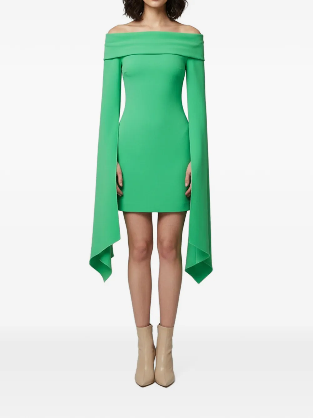 Solace London Mila off-shoulder mini dress - Verde