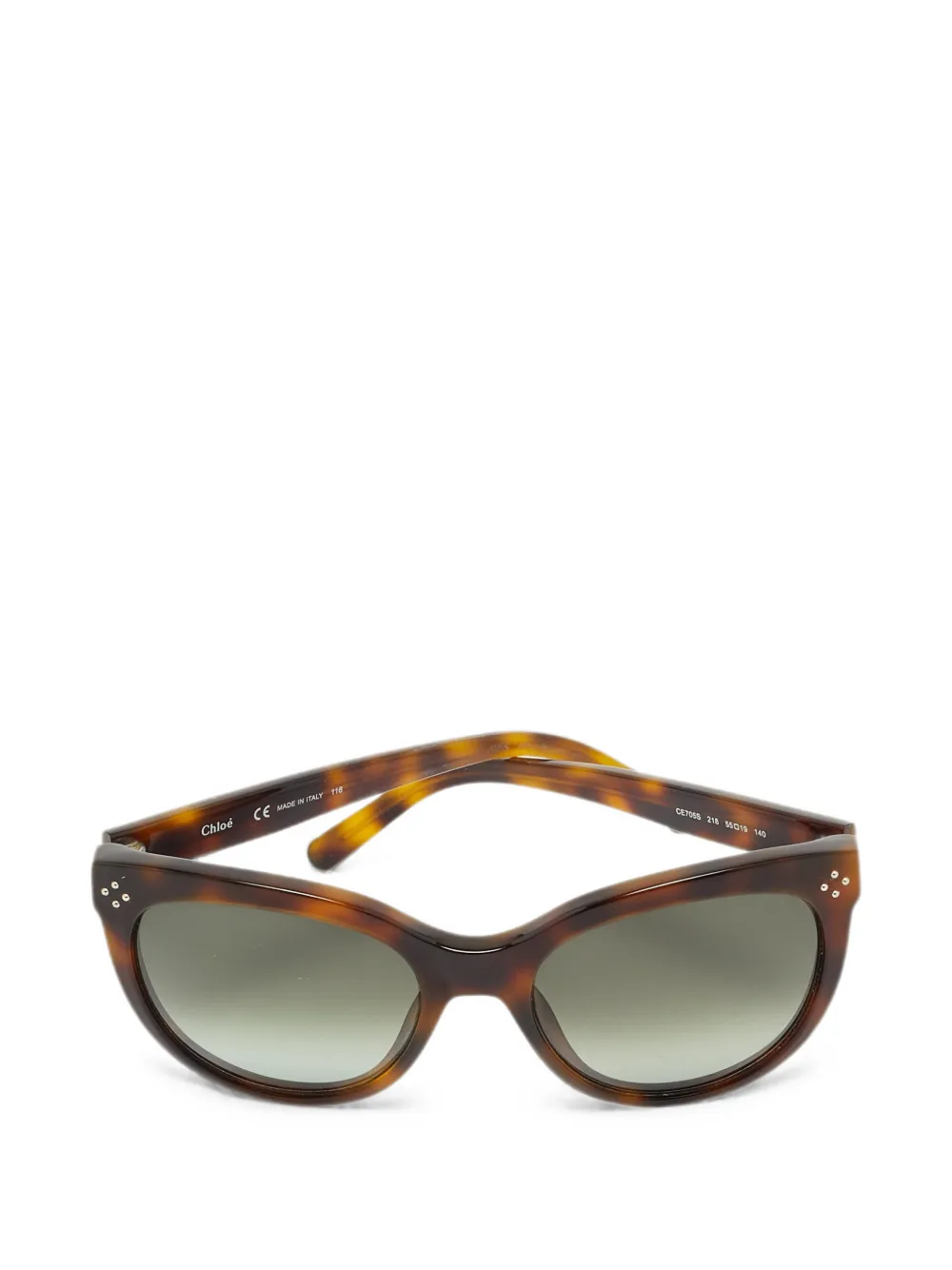 Chloé Pre-Owned tortoiseshell-effect cat-eye sunglasses - Marrone