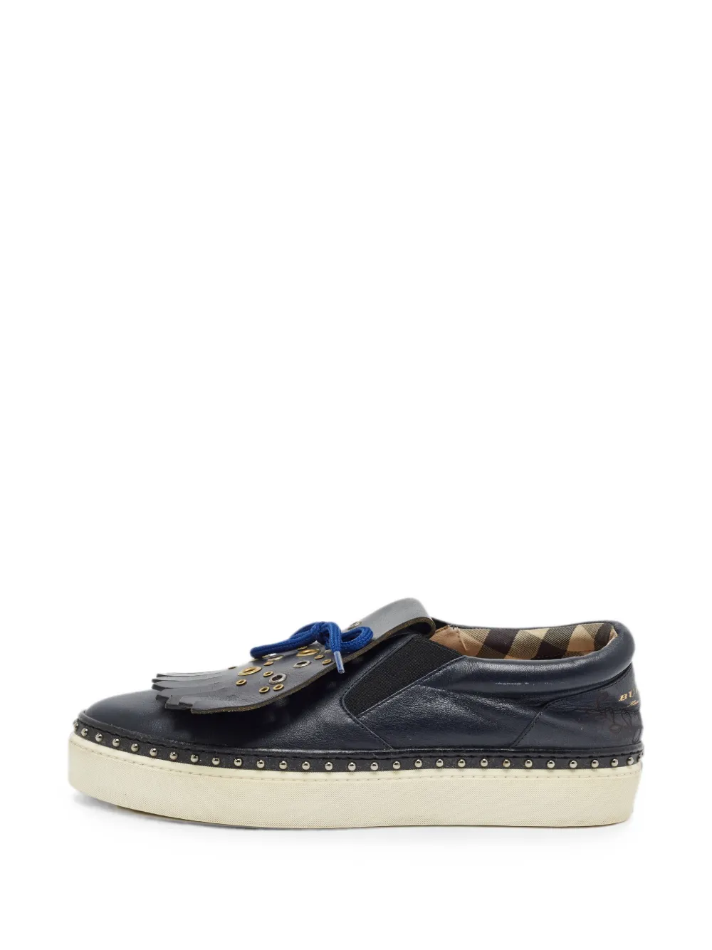 Burberry Pre-Owned Kiltie round-toe sneakers - Blau