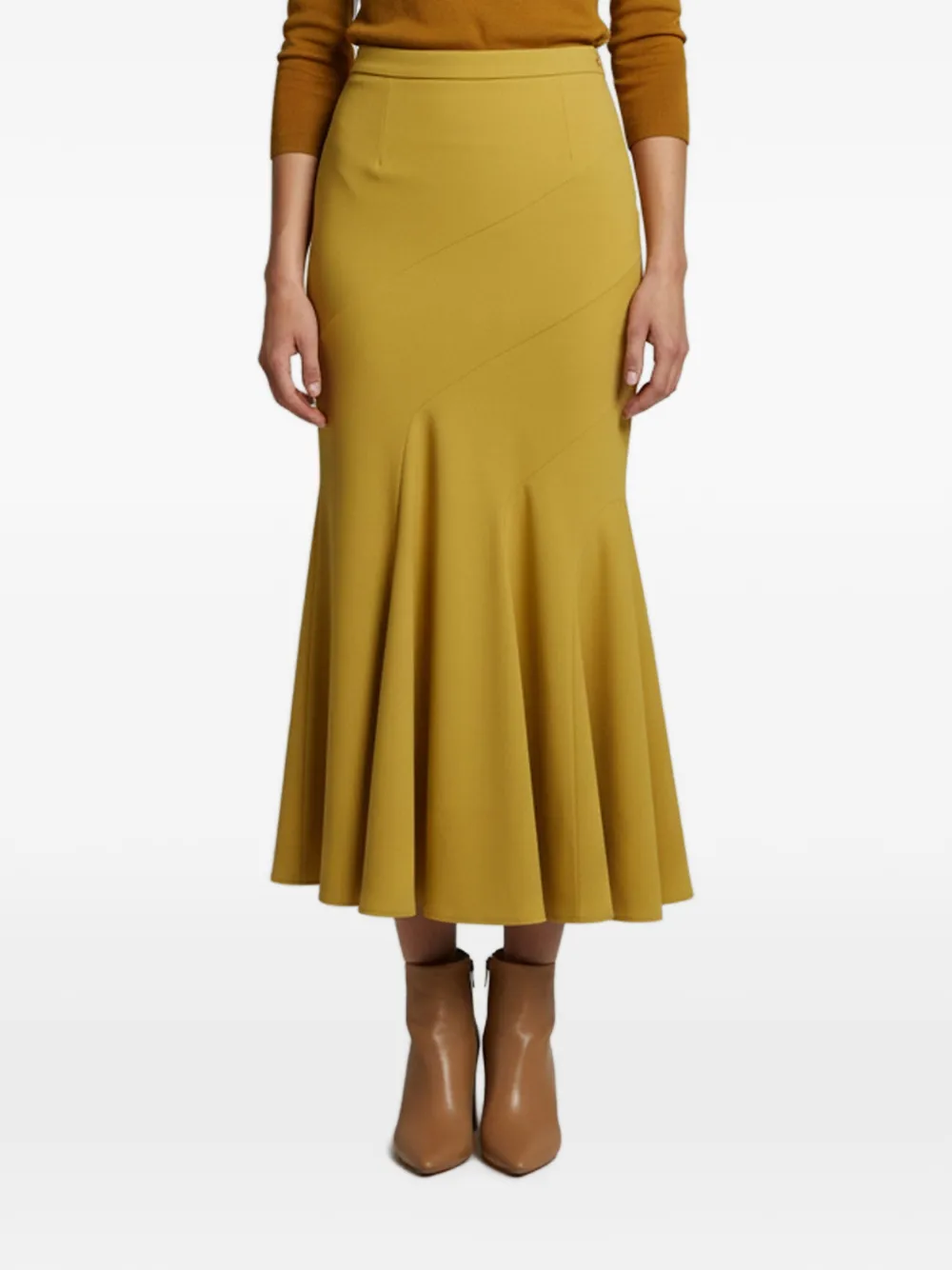 Elisabetta Franchi asymmetrical midi skirt - Giallo