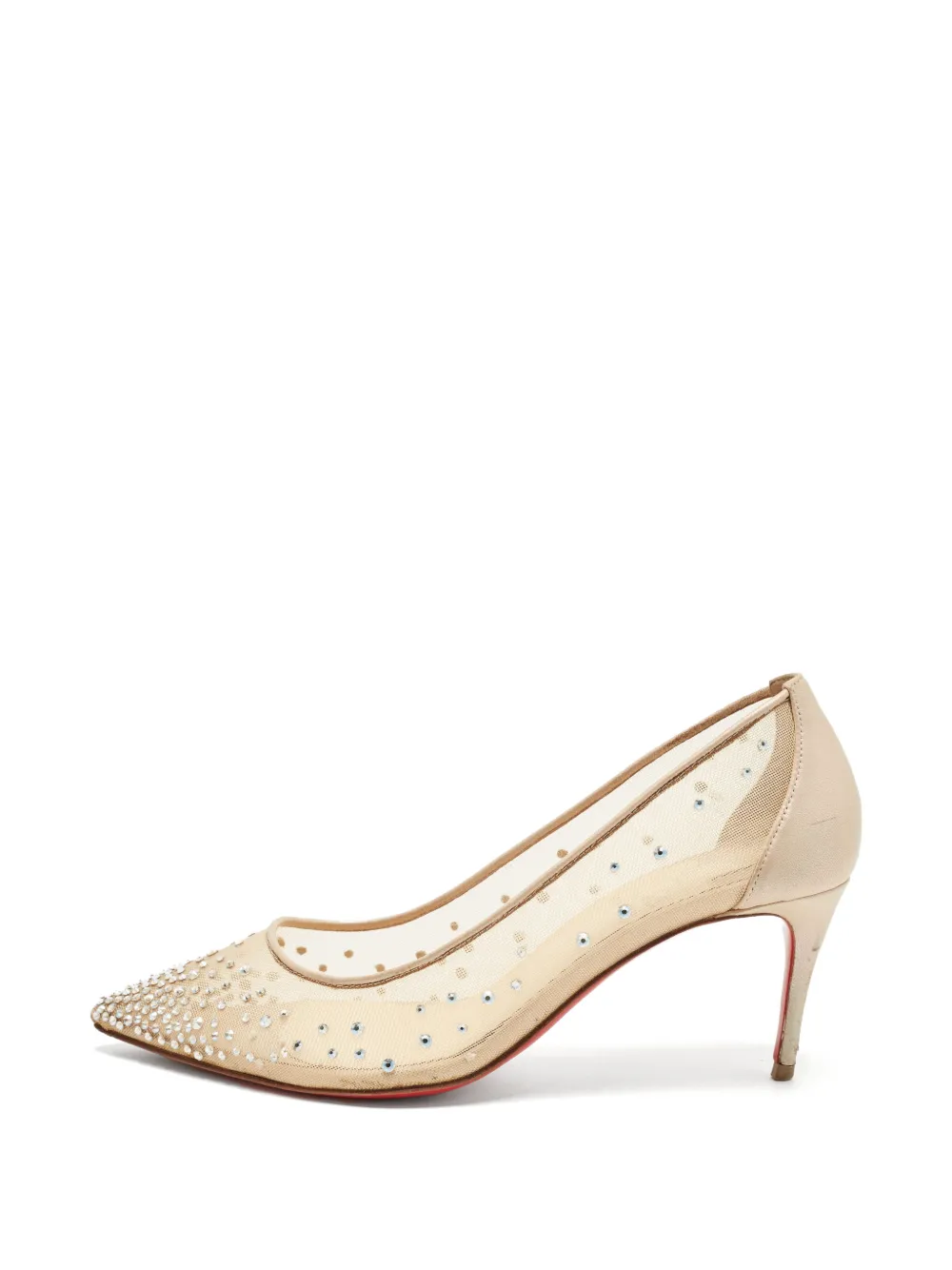 Christian Louboutin Pre-Owned Follies Strass crystal-embellished pumps - Nude