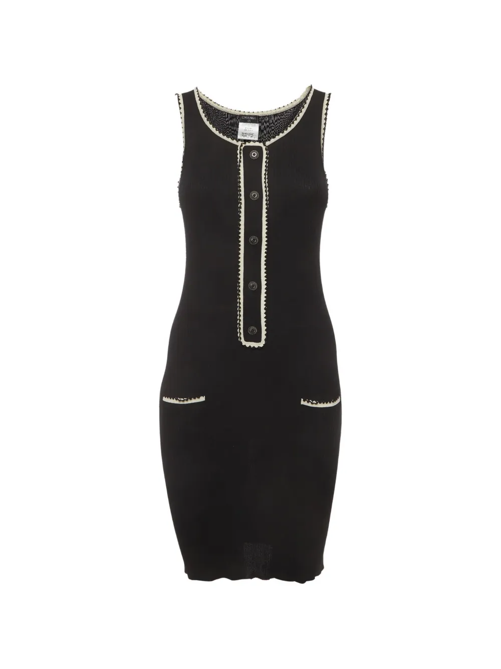 CHANEL Pre-Owned ribbed-knit midi dress - Schwarz