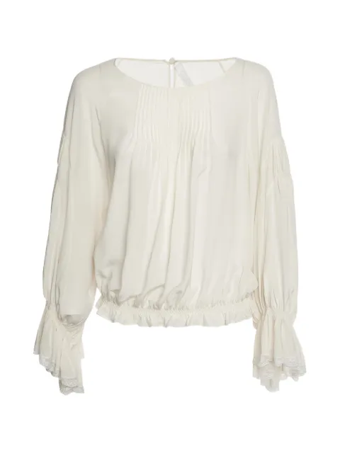 Chloé Pre-Owned lace-trim ruffled blouse