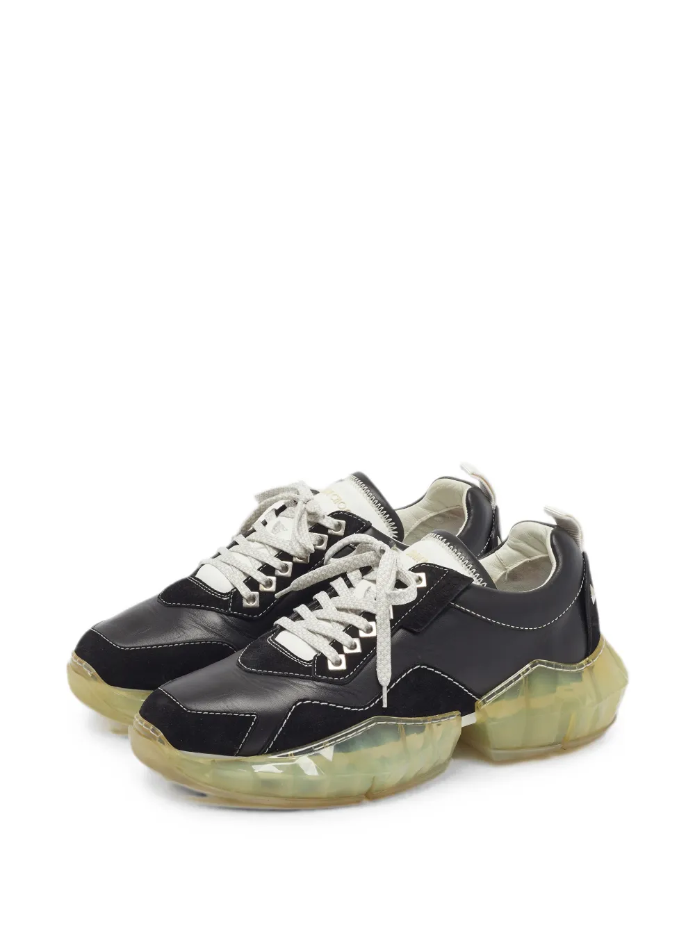 Jimmy Choo Pre-Owned Diamond lace-up sneakers - Schwarz