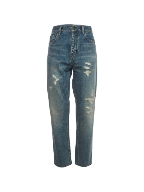 Saint Laurent Pre-Owned distressed slim-fit jeans