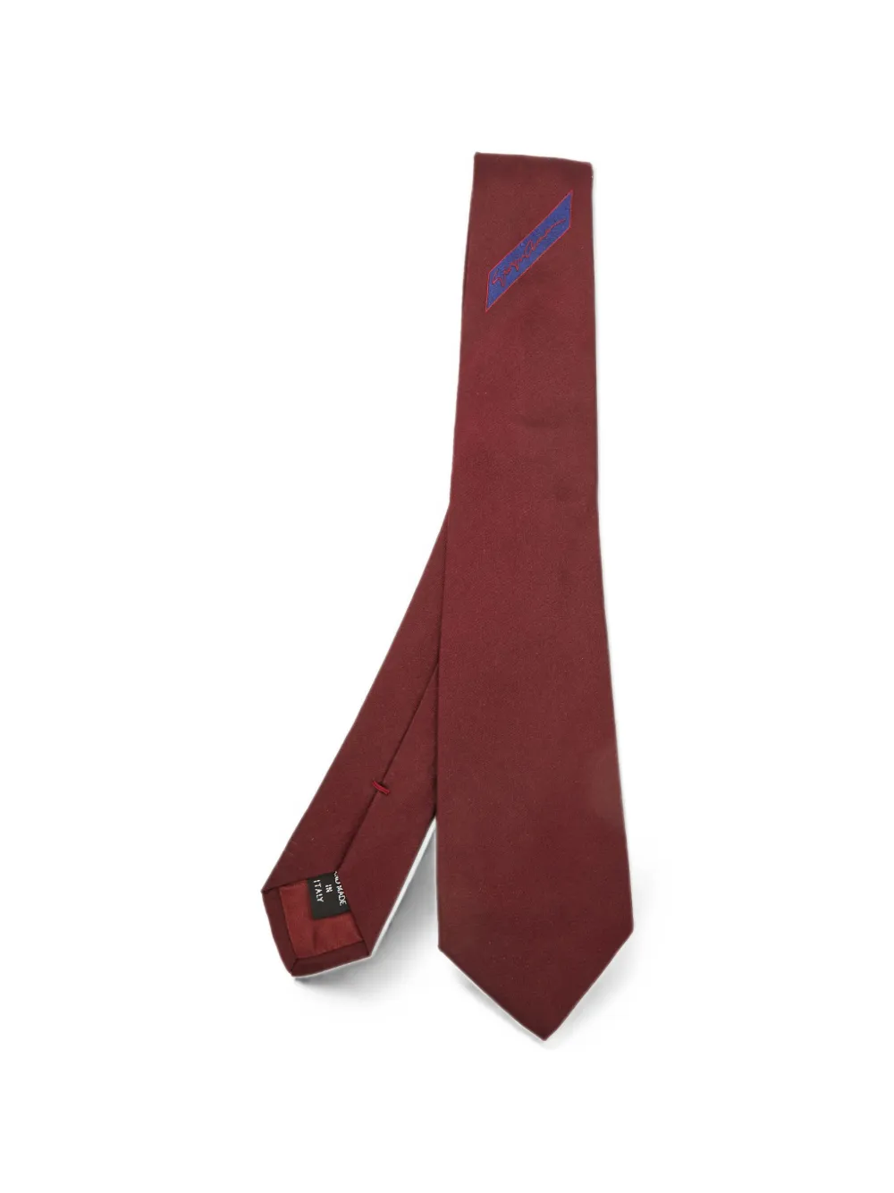 Giorgio Armani Pre-Owned logo embroidered silk tie - Rosso