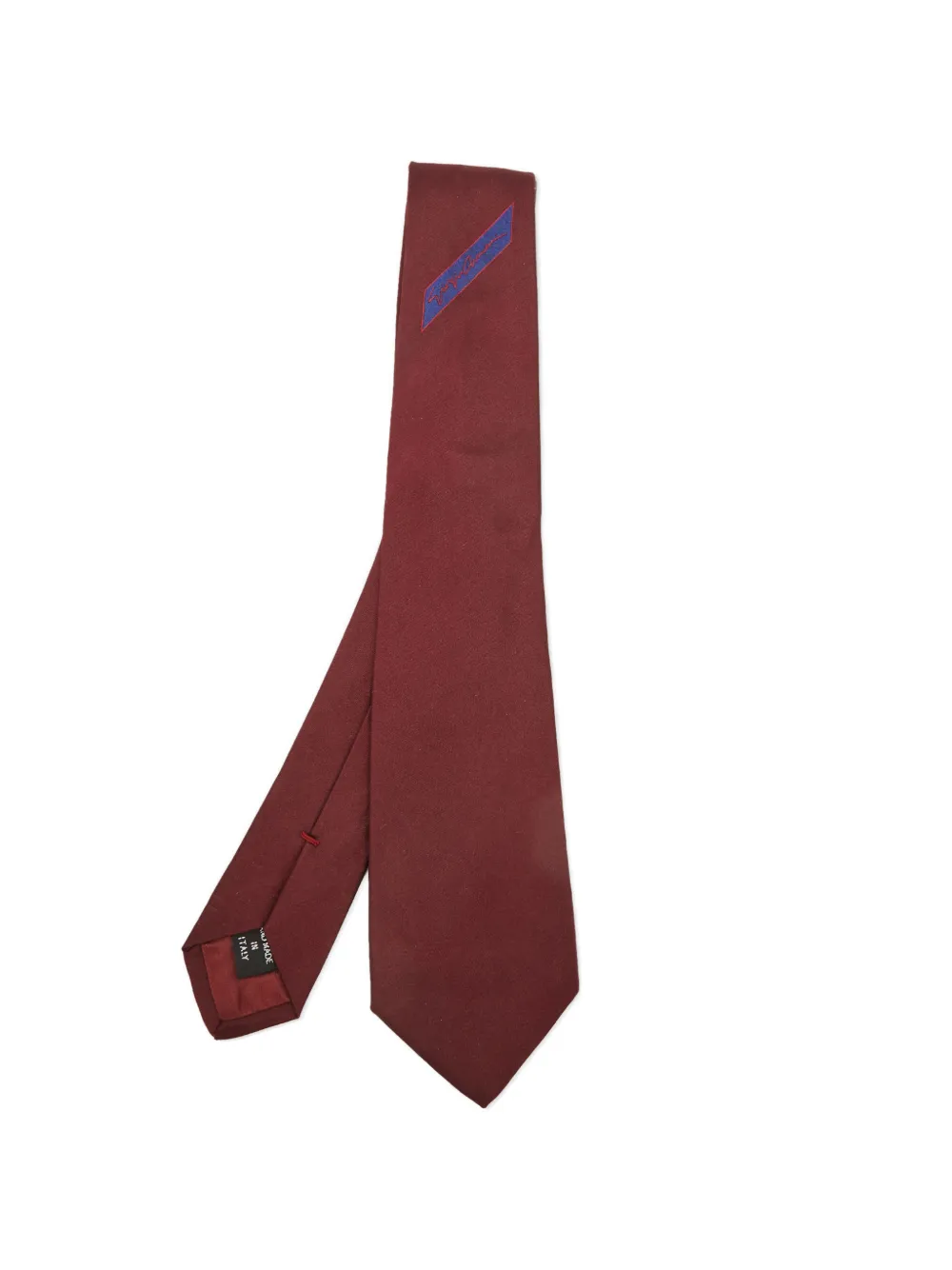 Giorgio Armani Pre-Owned logo embroidered silk tie - Rosso