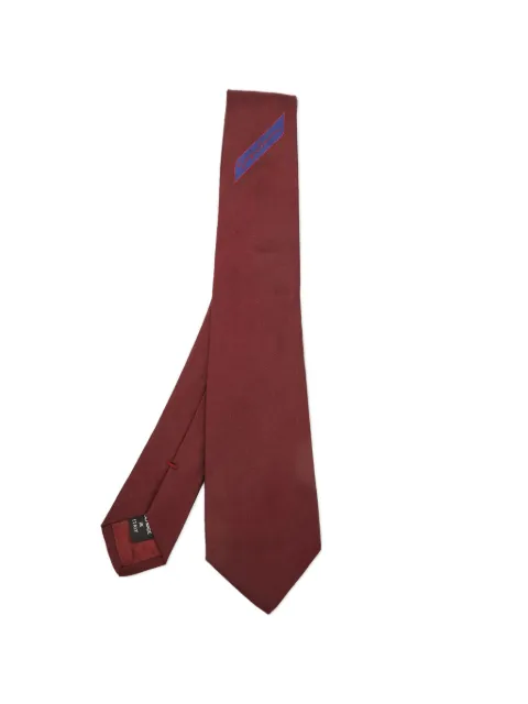 Giorgio Armani Pre-Owned logo embroidered silk tie