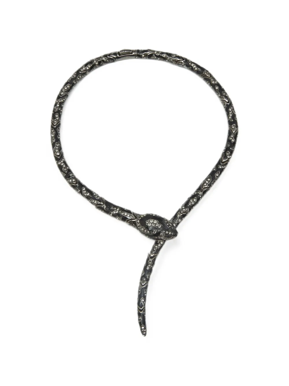 Roberto Cavalli Vintage snake enamel necklace - Nero
