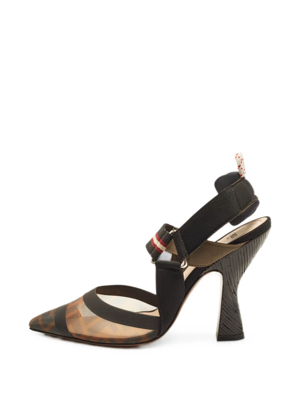 Fendi Pre-Owned Colibri Zucca mesh slingback pumps - Schwarz