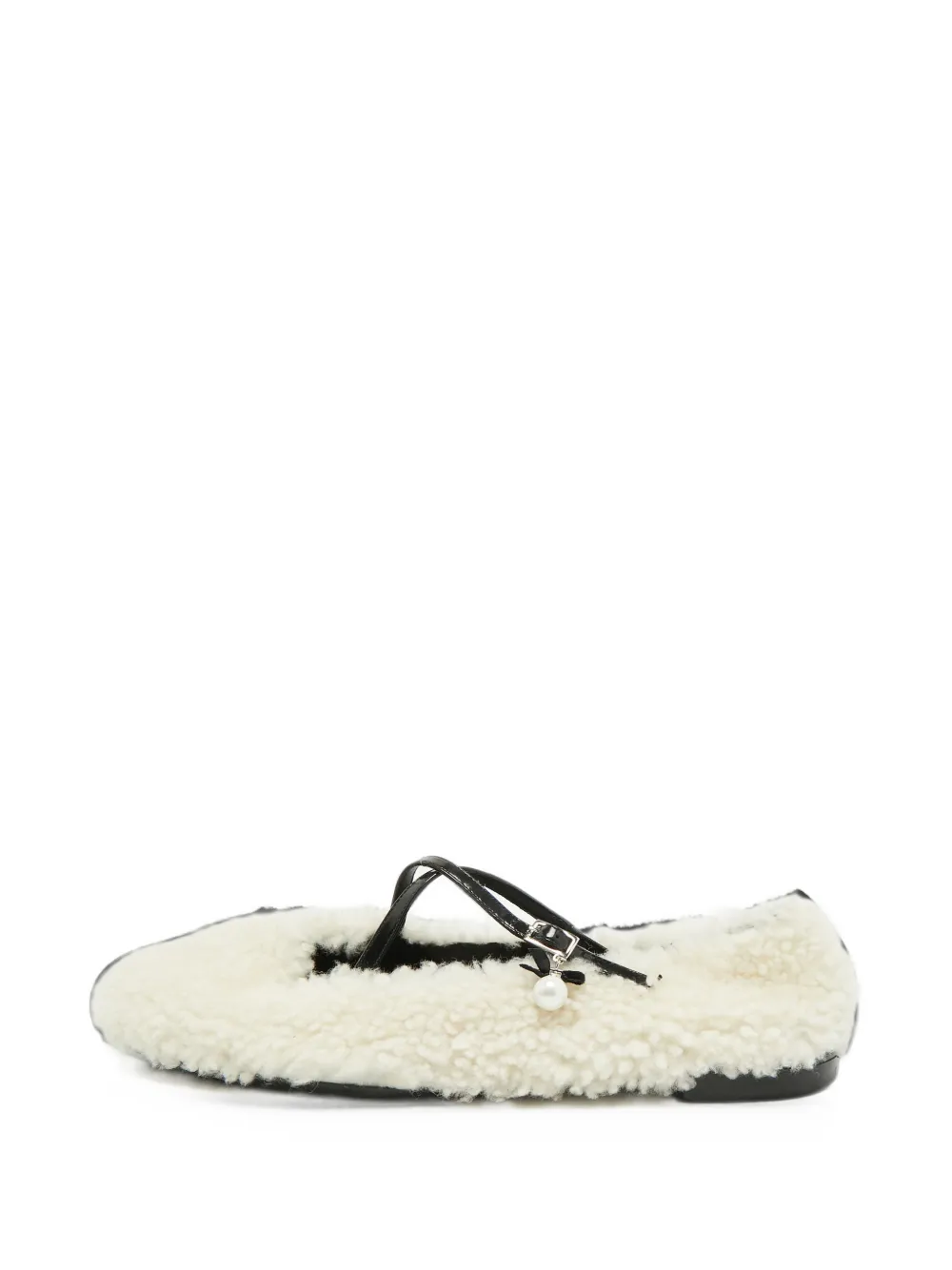 Jimmy Choo Pre-Owned Eleri shearling ballet flats - Weiß