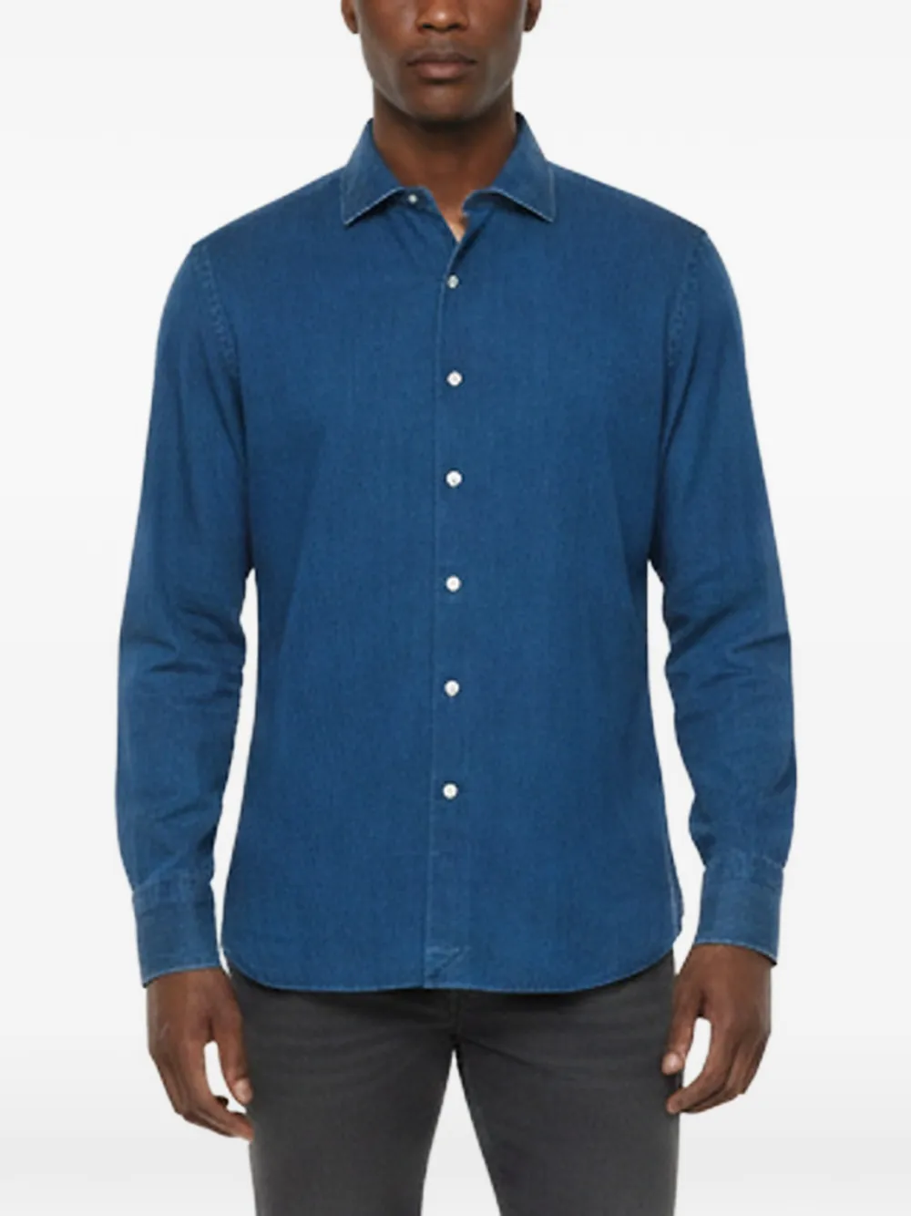 Tom Ford Vintage chemise en jean à boutonnière - Bleu