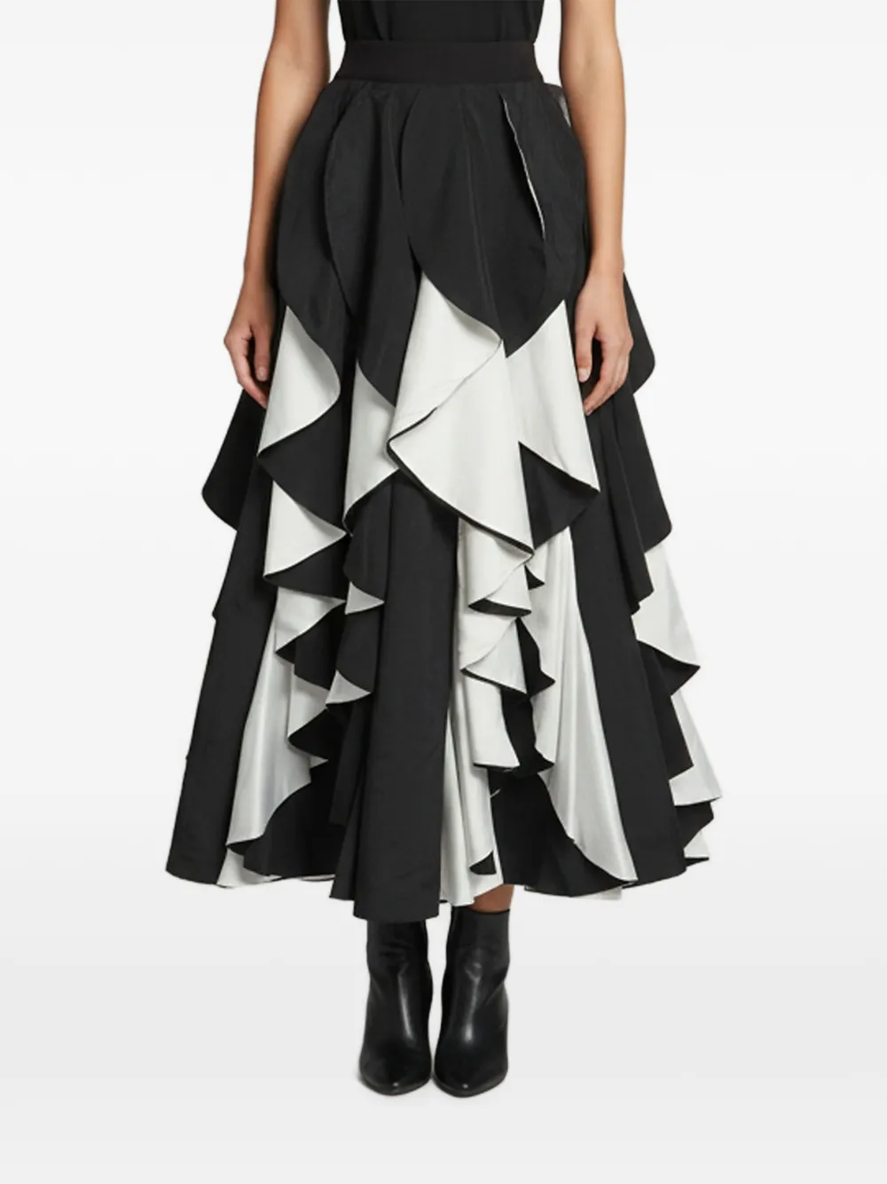 alice + olivia Nadie spiral midi skirt - Nero