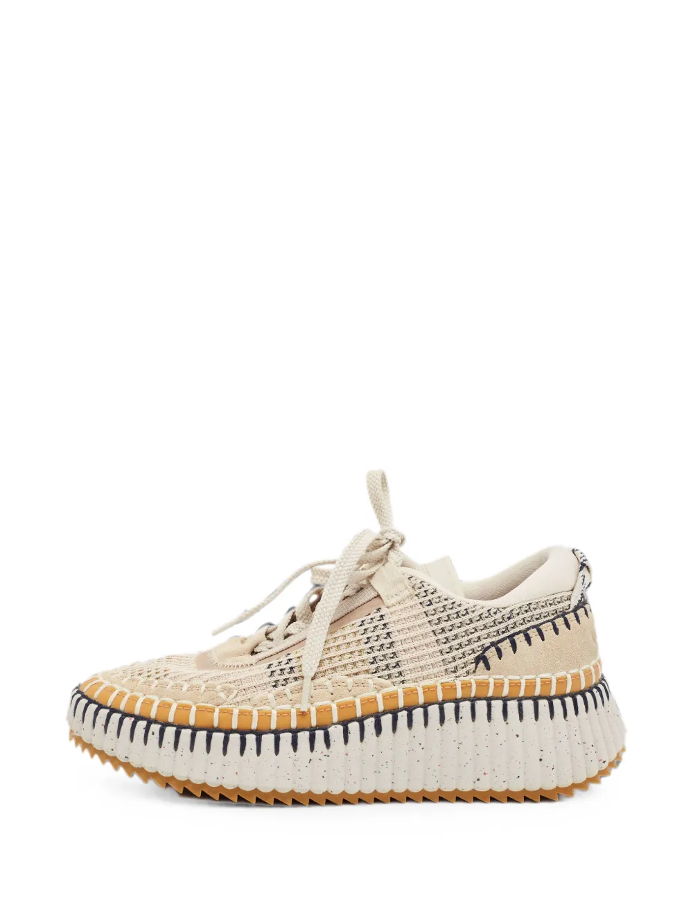 Chloé Pre-Owned Nama lace-up sneakers - Nude