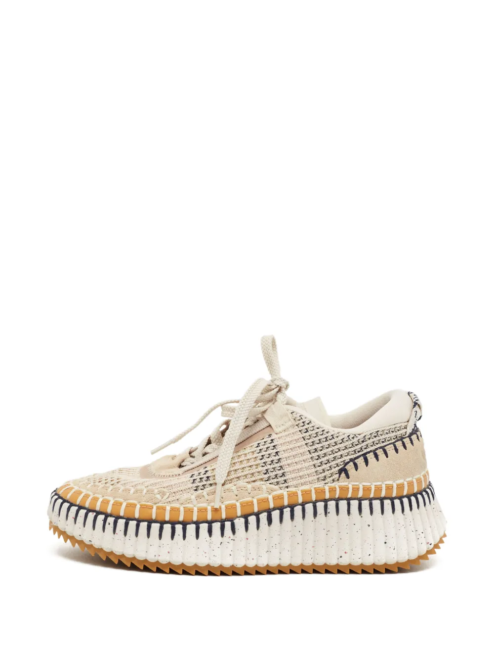 Chloé Pre-Owned Nama lace-up sneakers - Toni neutri