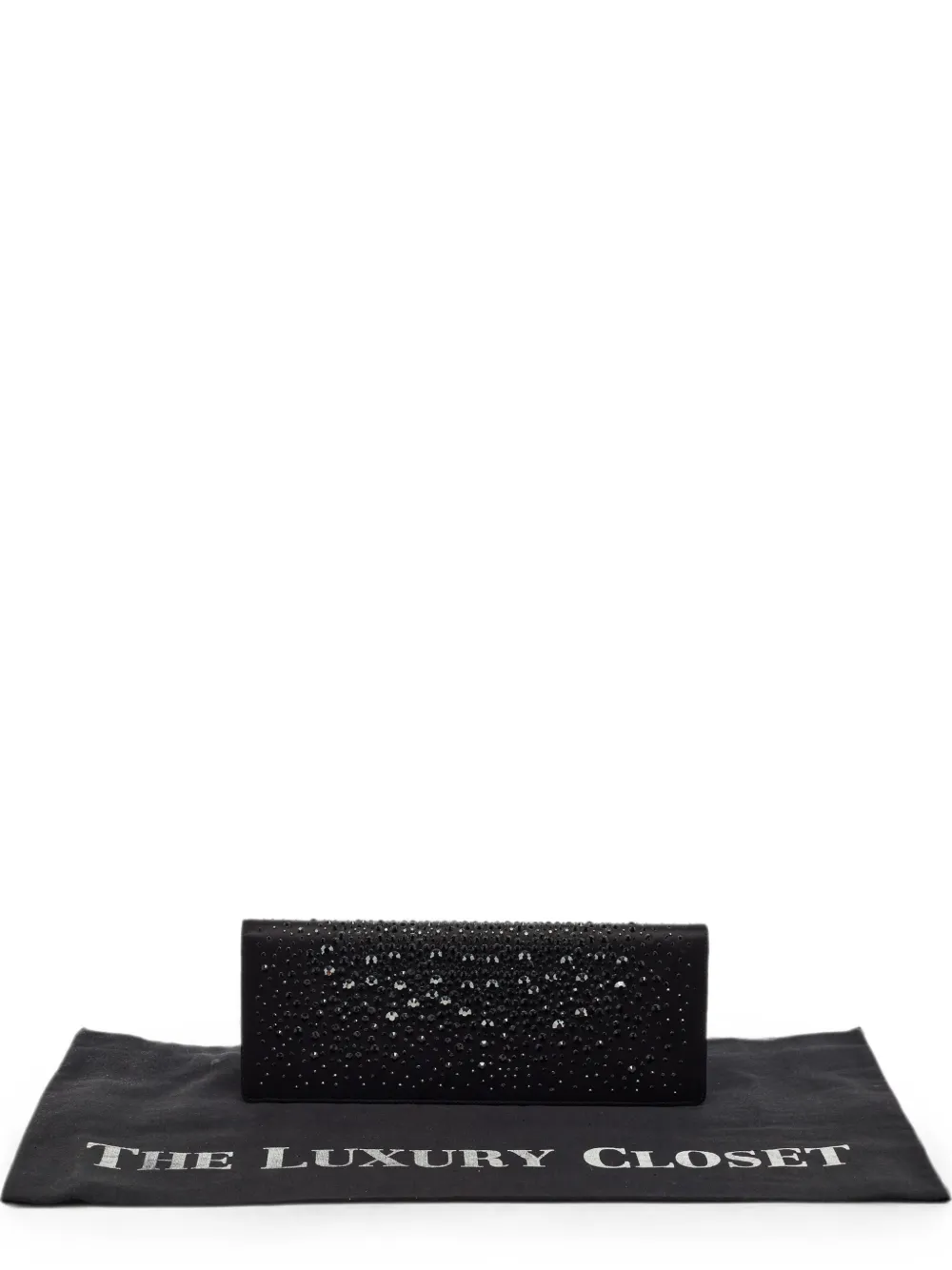 Gucci Pre-Owned crystal-embellished satin clutch bag - Schwarz