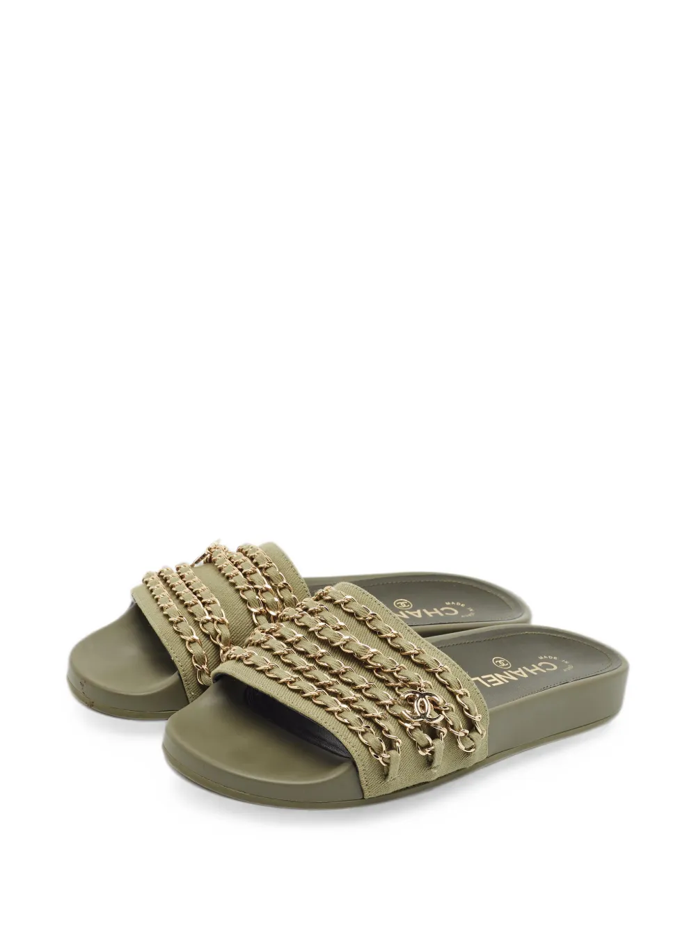 CHANEL Pre-Owned chain-link sandals - Grün
