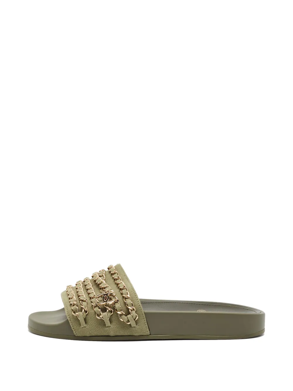 CHANEL Pre-Owned chain-link sandals - Verde