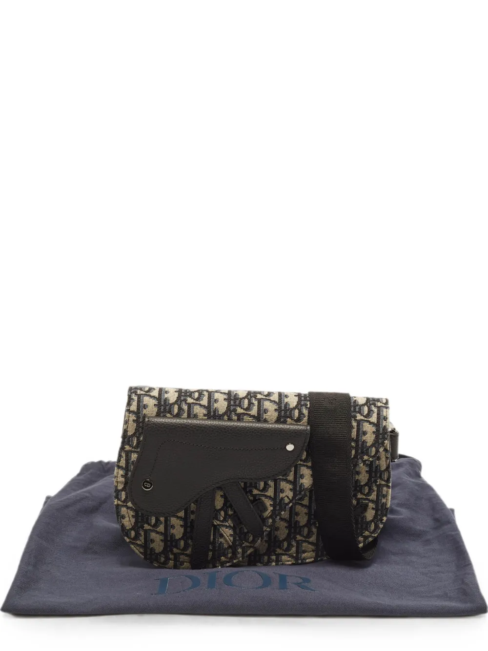 Christian Dior Pre-Owned Saddle Oblique-canvas messenger bag - Blu