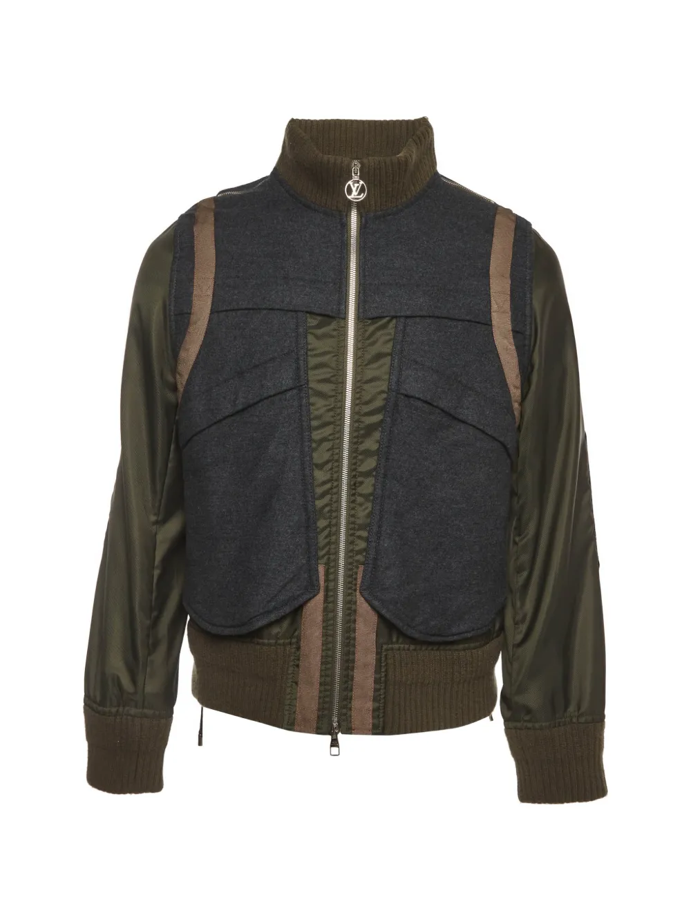 Louis Vuitton Pre-Owned panelled bomber jacket - Verde