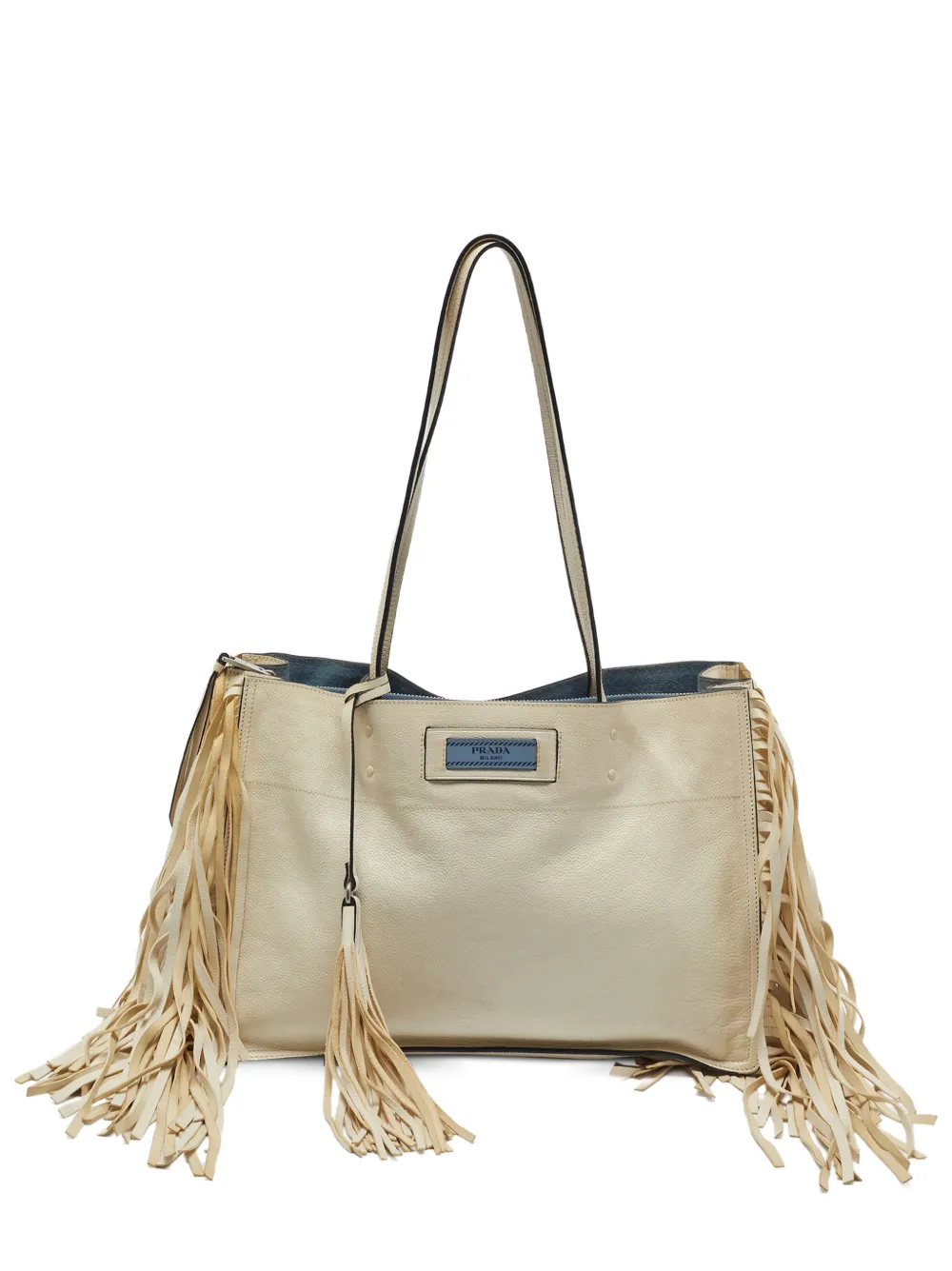 Prada Pre-Owned Etiquette fringe tote bag - Bianco