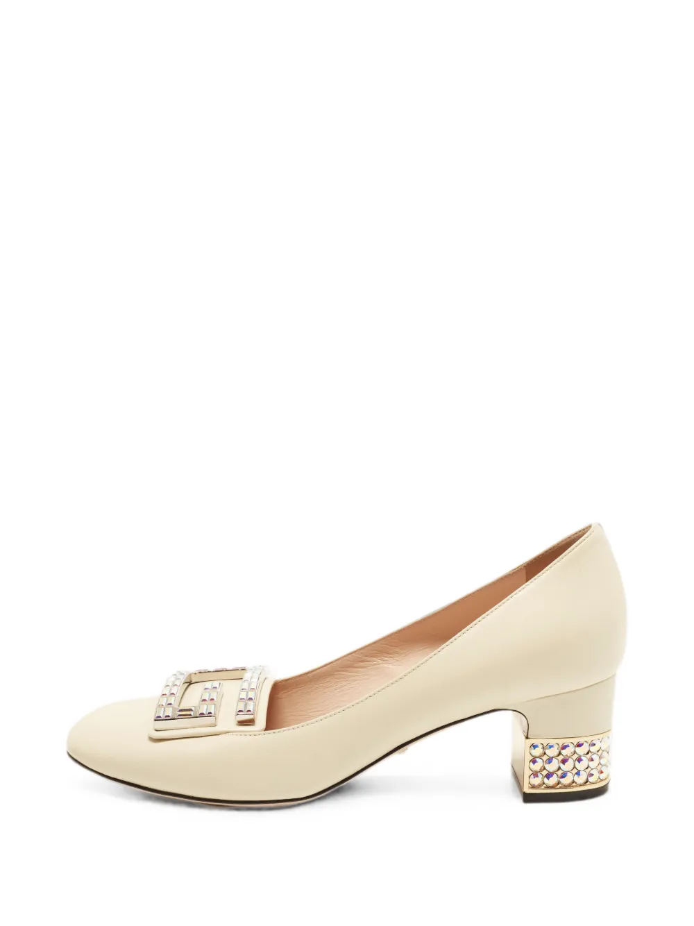 Gucci Pre-Owned Malaga Kid crystal-embellished pumps - Nude