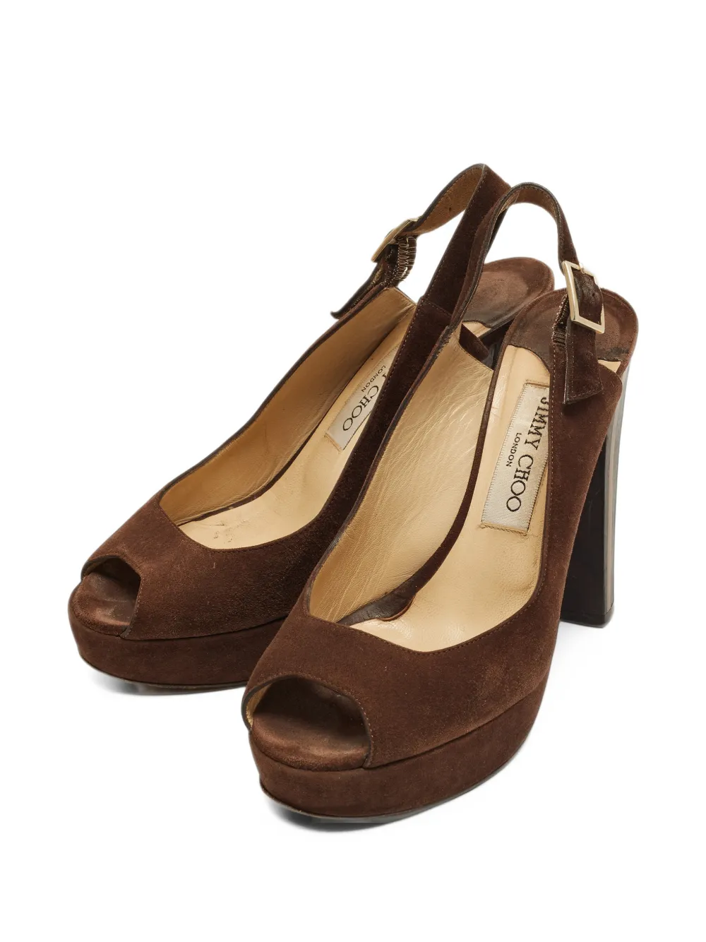 Jimmy Choo Pre-Owned Clue platform slingback pumps - Braun