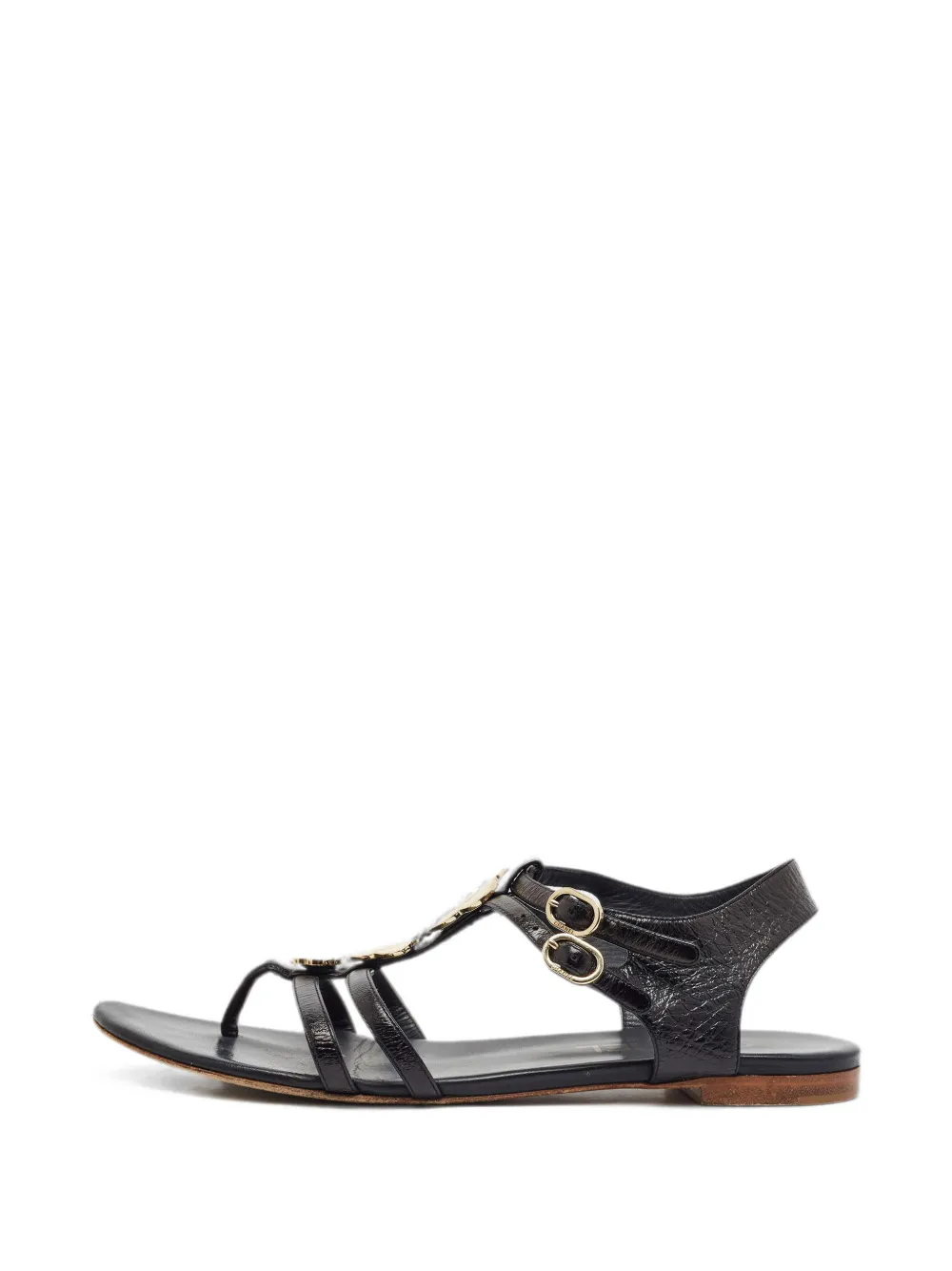 CHANEL Pre-Owned CC T-strap thong sandals - Schwarz