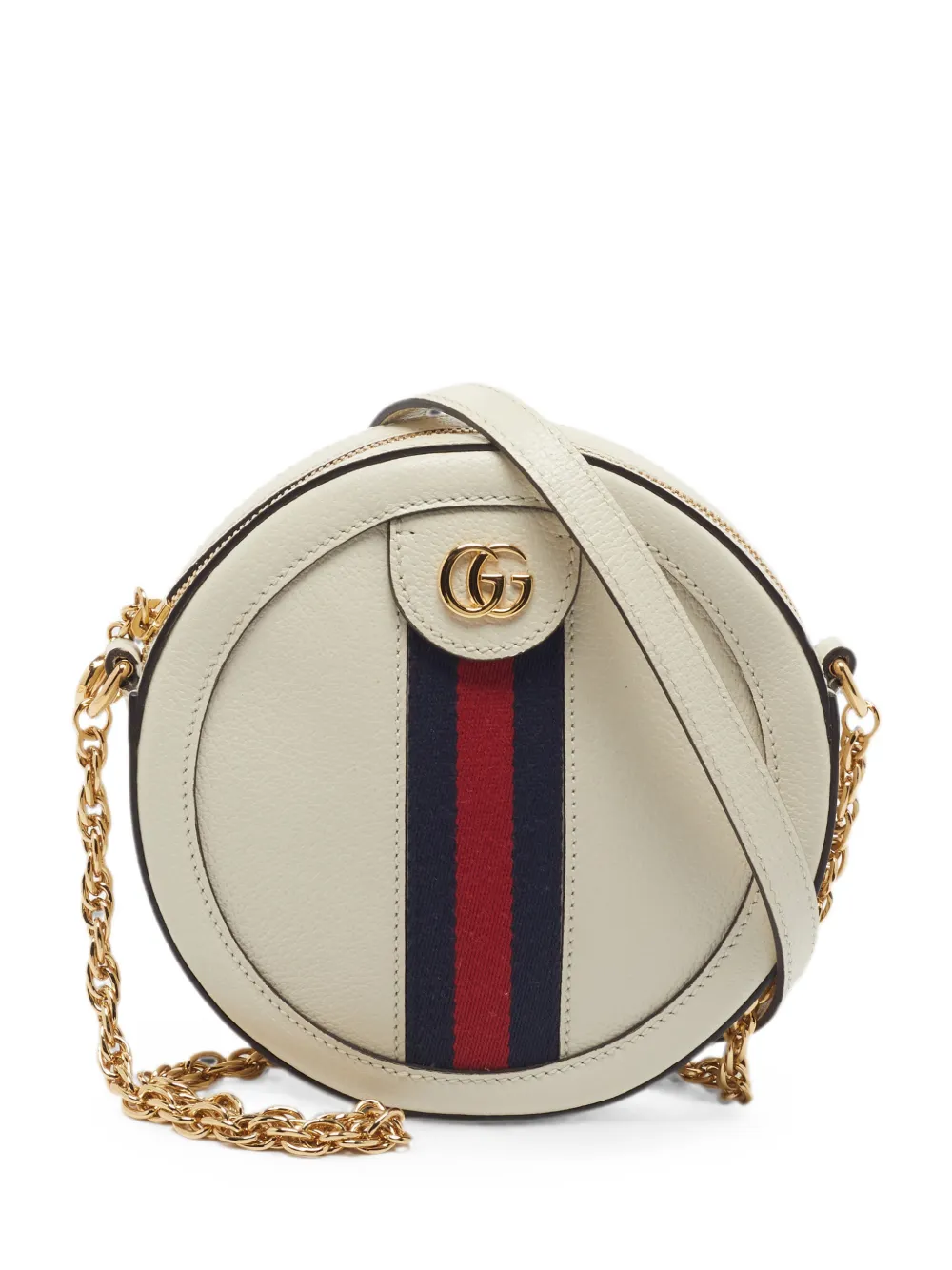 Gucci Pre-Owned Ophidia round leather shoulder bag - Nude