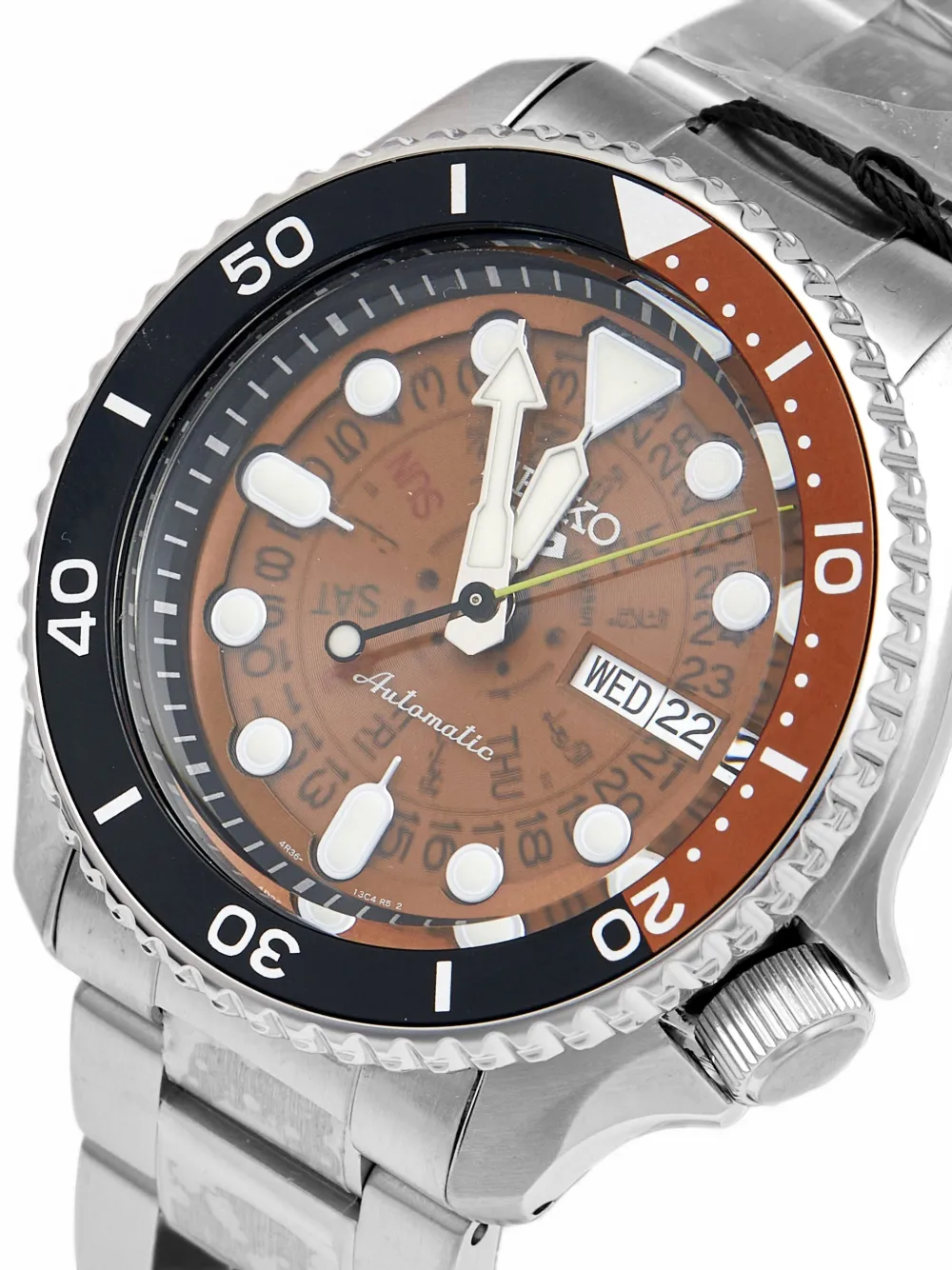 SEIKO PREOWNED 5 Sports 42.5mm watch - Braun