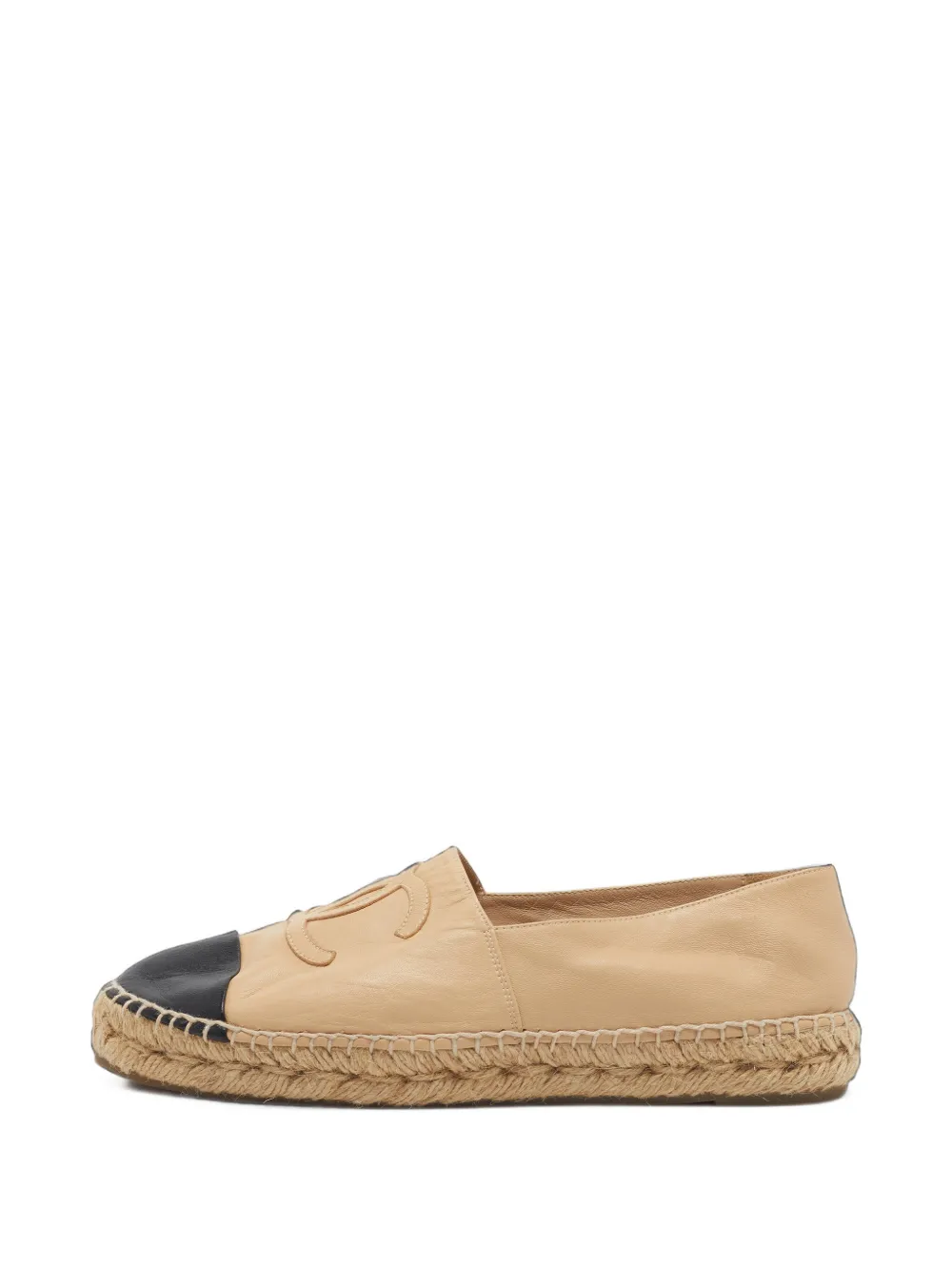 CHANEL Pre-Owned CC cap-toe flat espadrilles - Nude