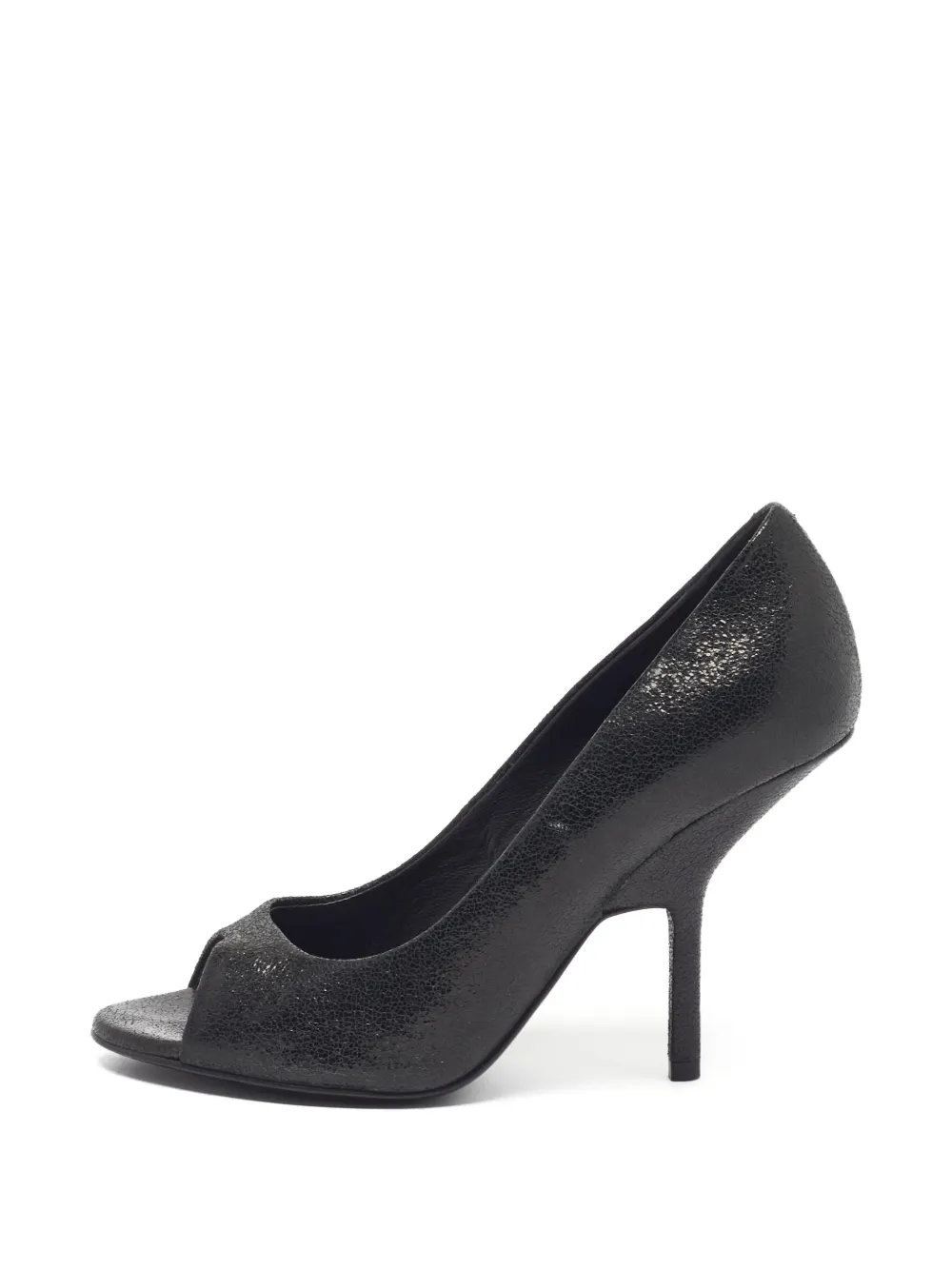 Giuseppe Zanotti Vintage crackled peep-toe pumps - Schwarz