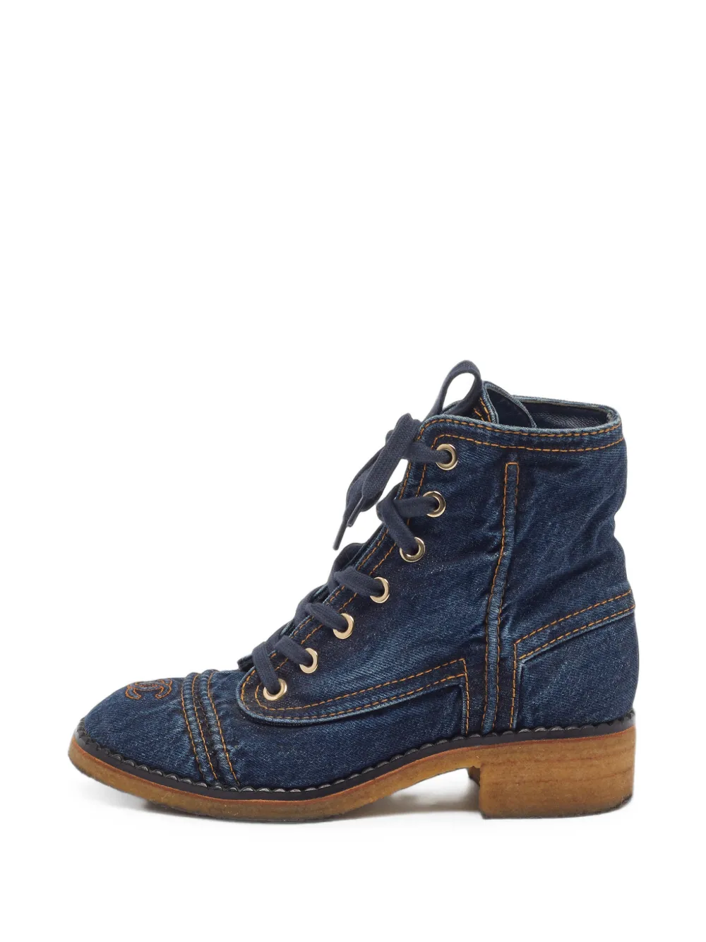 CHANEL Pre-Owned CC denim boots - Blau