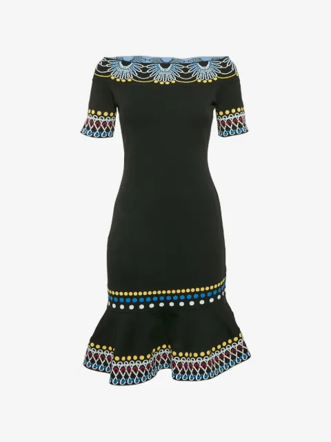 Peter Pilotto mini off-shoulder patterned dress