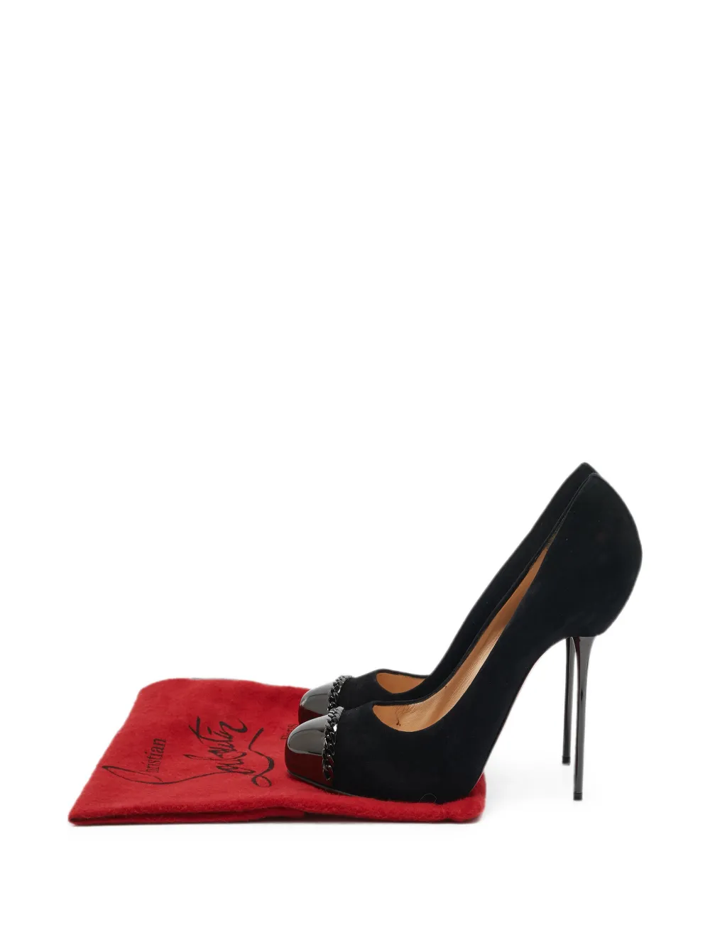 Christian Louboutin Pre-Owned chain-link cap-toe platform pumps - Schwarz