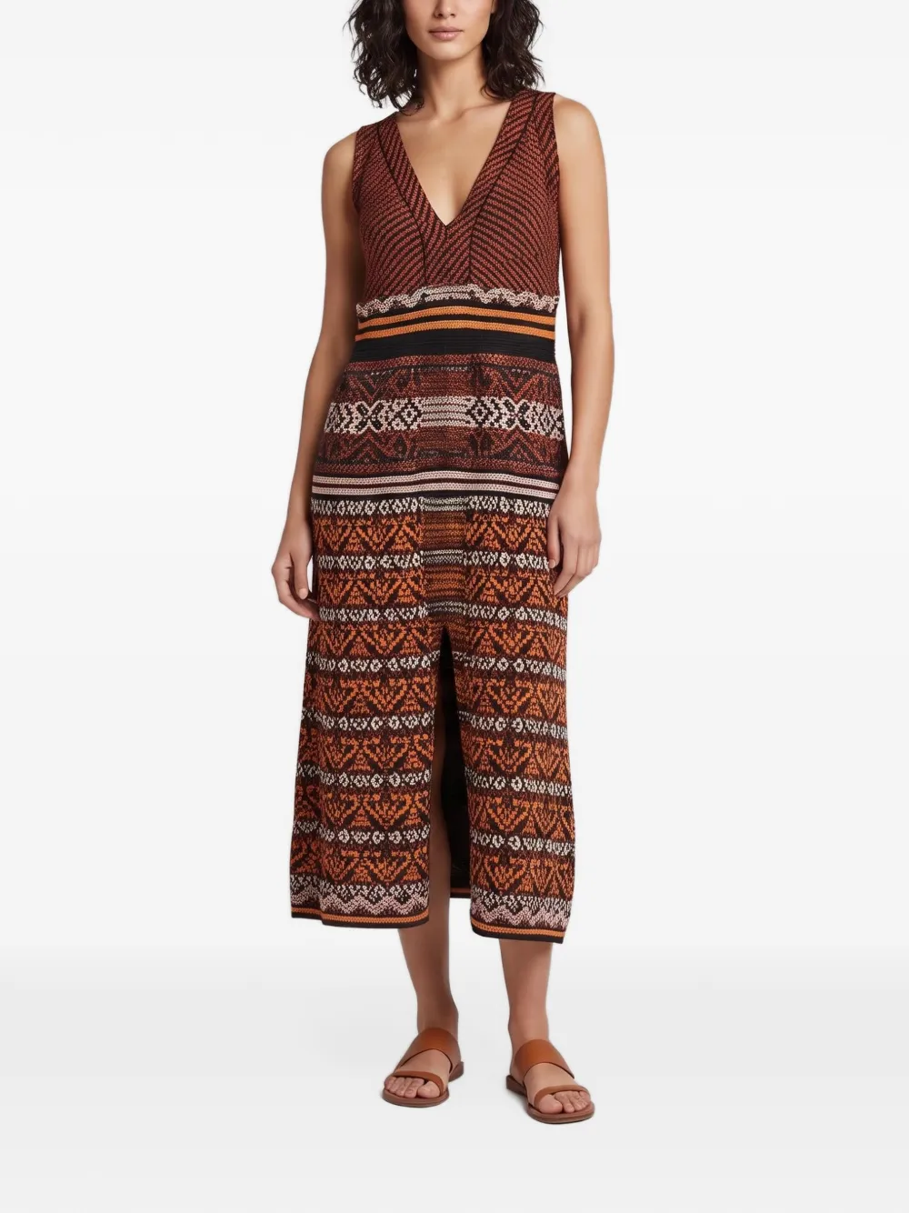 Missoni Pre-Owned knitted midi dress - Braun