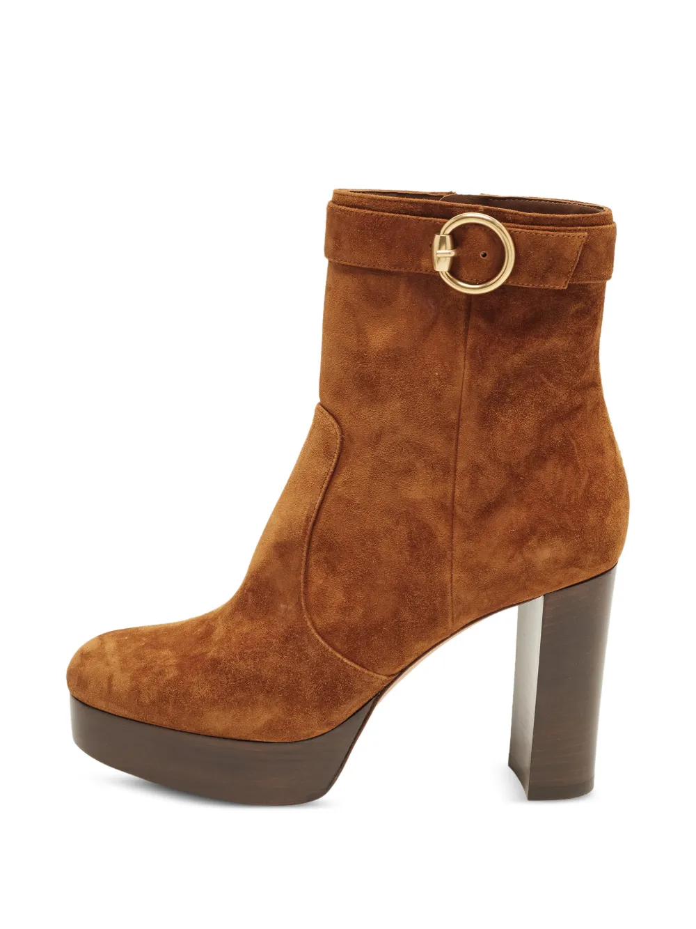 Gianvito Rossi buckled platform ankle boots - Braun