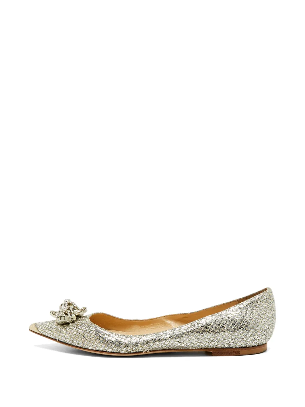 Jimmy Choo Pre-Owned ballerines à ornements en cristal - Argent Jimmy Choo Pre-Owned ballerines à ornements en cristal - Argent