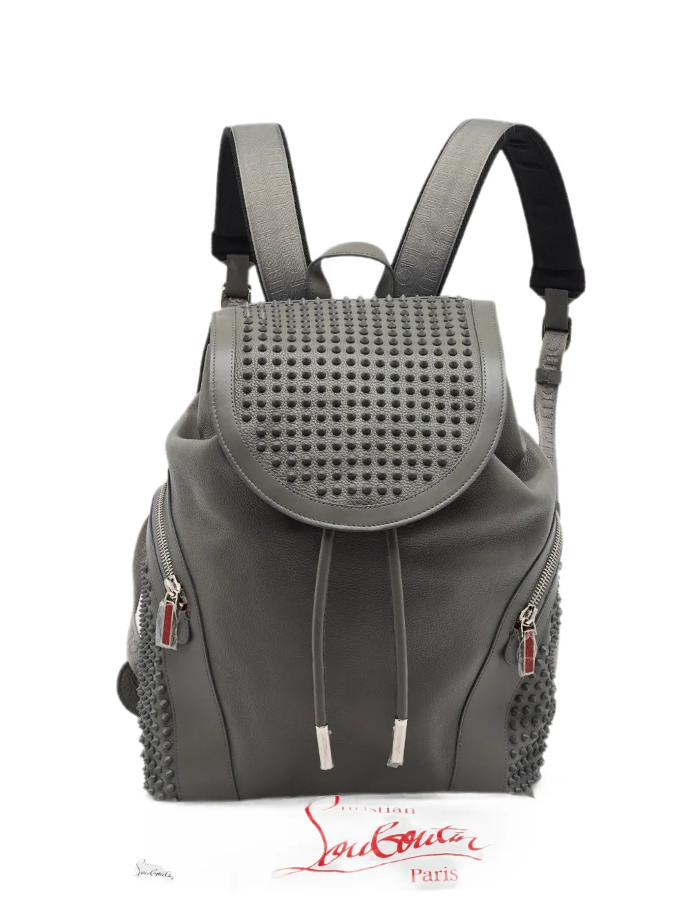 Christian Louboutin Pre-Owned Funky Spiked leather backpack - Grigio