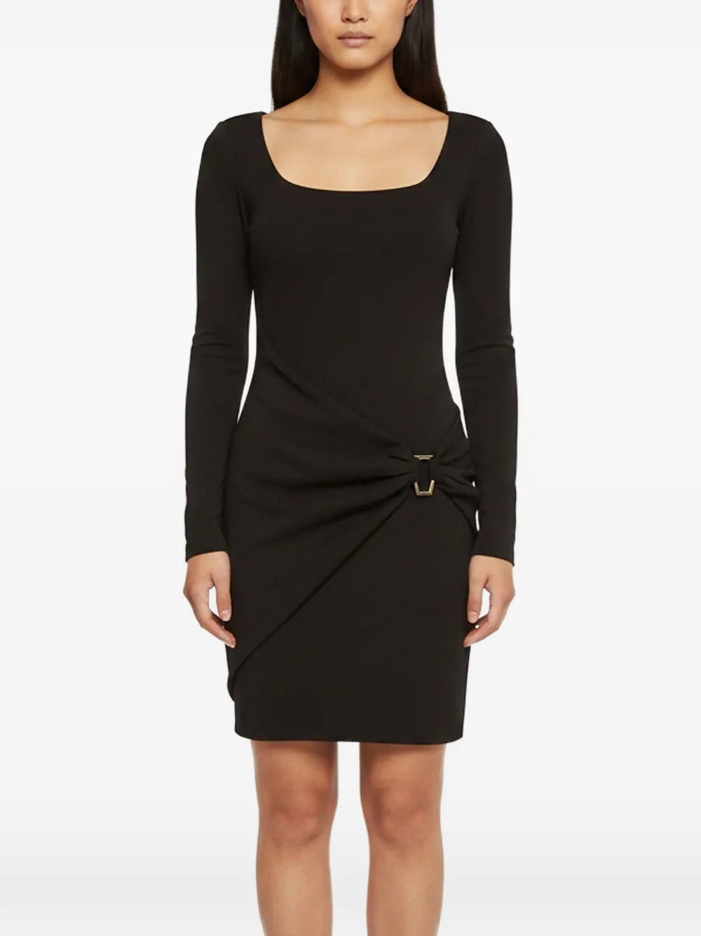 Just Cavalli Vintage draped long-sleeved fitted mini dress - Black