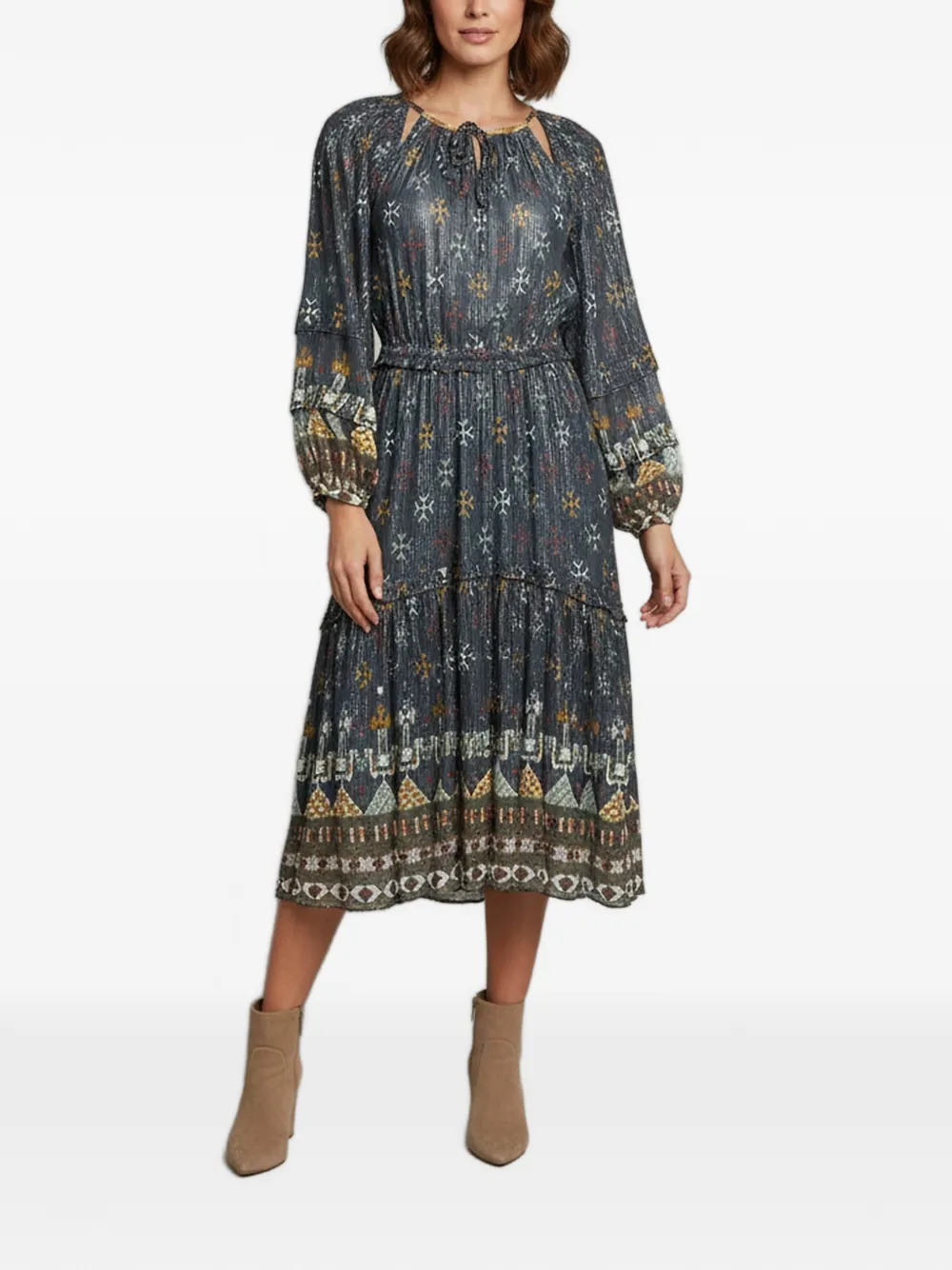 MARANT ÉTOILE Fratela metallic-stripe dress - Blau