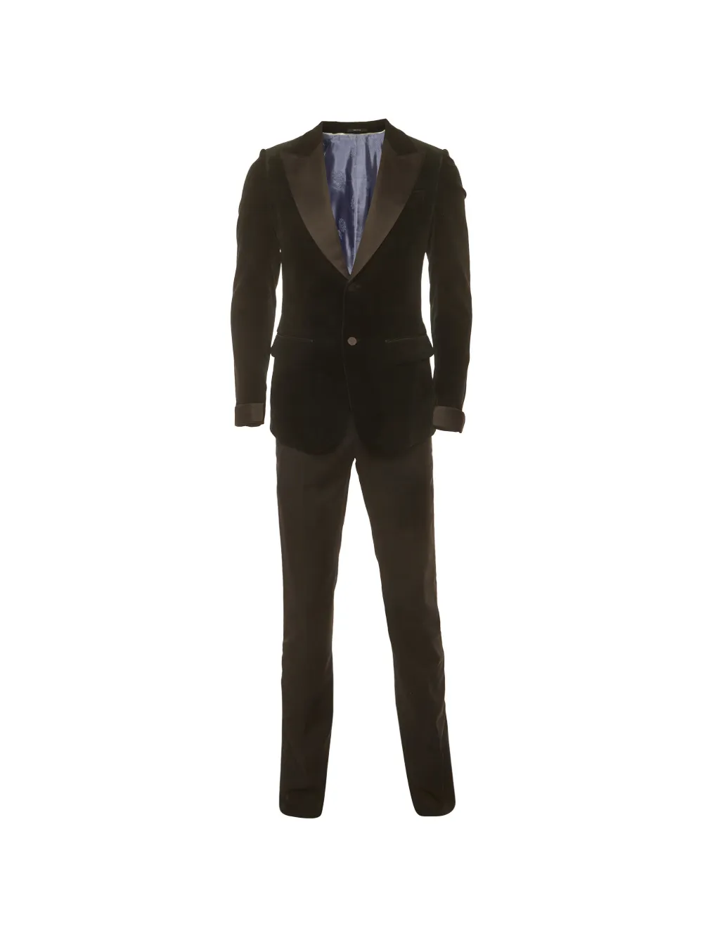 Gucci Pre-Owned velvet satin-trim suit | Black | Image 1
