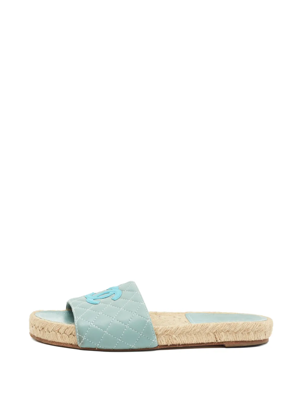 CHANEL Pre-Owned espadrilles matelassées à logo CC - Bleu CHANEL Pre-Owned espadrilles matelassées à logo CC - Bleu