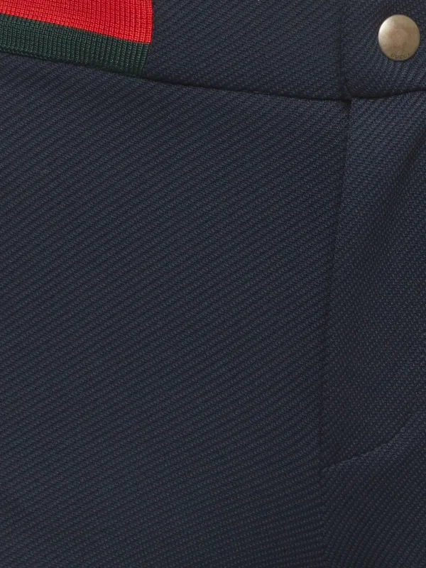 GUCCI ウェブストライプ ウールブレンドショートパンツ Gucci Pre-Owned ウェブストライプ ショートパンツ | ブルー | FARFETCH JP