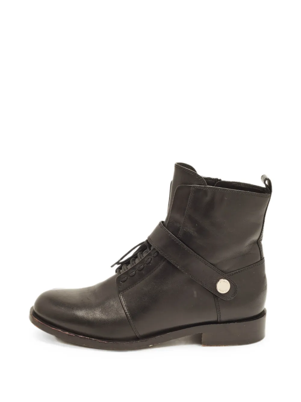 Fendi Pre-Owned buckled lace-up combat boots - Schwarz