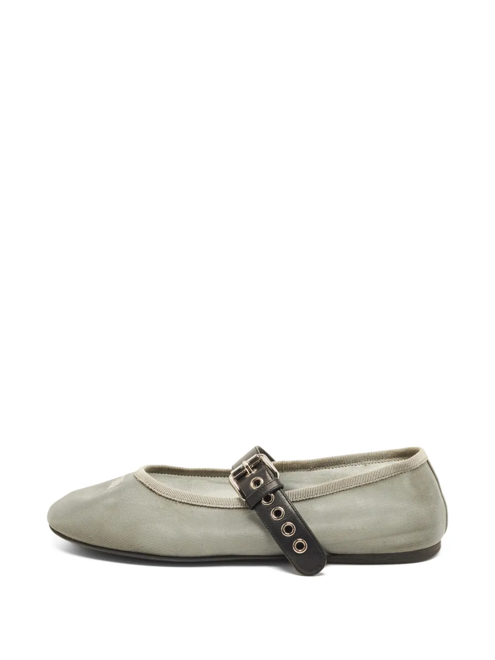 Miu Miu Pre-Owned ballerines en résille à bride Mary Jane - Gris Miu Miu Pre-Owned ballerines en résille à bride Mary Jane - Gris