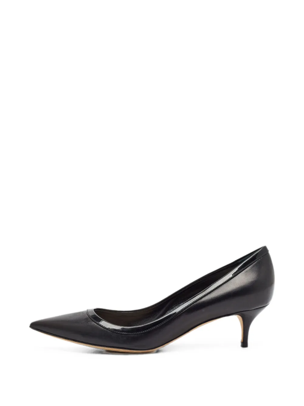 Pre-owned Dior Patent-trimmed Pointed-toe Pumps In Black