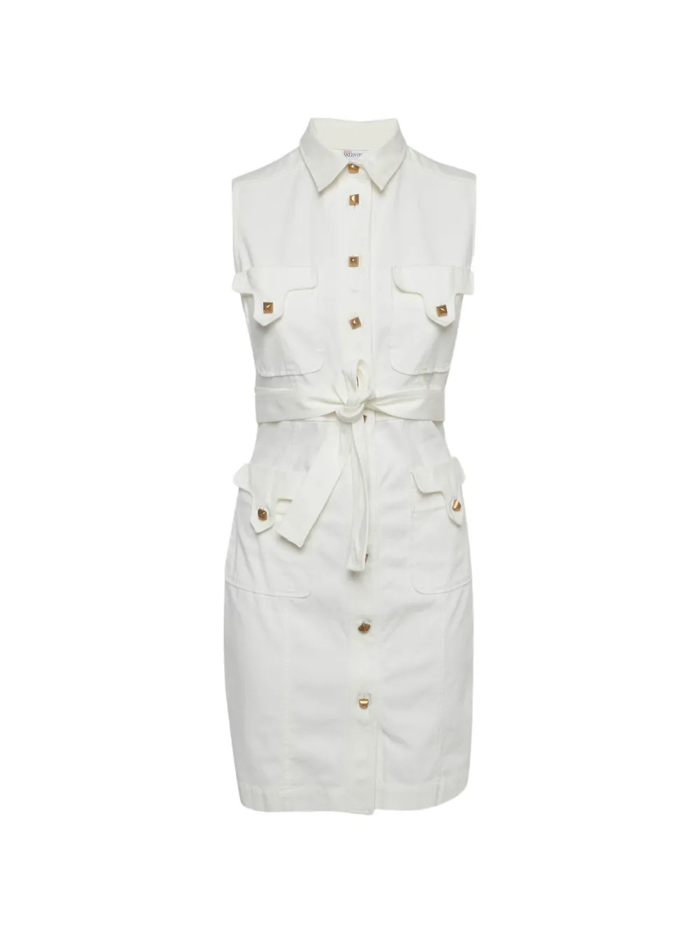 Red Valentino Vintage robe mi-longue ceinturée à boutonnière - Blanc